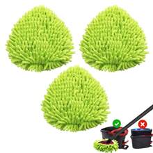 1/2/3 pezzi di panni di ricambio in chenille verde per il sistema di pulizia O-Cedar / EasyWring a 1 serbatoio, pulizia profonda, in microfibra e lavabili in lavatrice