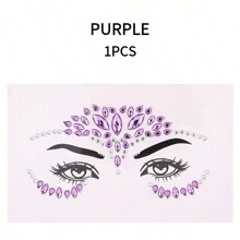 1pc/6pcs Rhinestone Face Stickers Crystal Face Stickers Show Party Masquerade Ball Oktoberfest Cosmetic Products Glue Free Decorative Stickers, Rhinestone Facial Tattoo Sticker For Party, Face Jewels Festival Makeup Eve Jewels Stick On Rhinestone For Face, Hair, Body, Eye