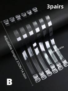 3pairs Clear Bra Strap Invisible & Traceless Spaghetti Strap For Bra, Lingerie, Off Shoulder Straps