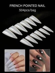 504 stks/zak Nieuw Ontwerp Druk Op Nagels Verlenging Dunne Vouw Naadloze Waterdruppel Nagels Verlenging Nep Nagels