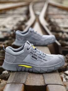 Zapatos de seguridad GUYISA con protección contra aplastamiento, perforaciones e aislamiento estándar de 10KV, cabeza envuelta en plástico y suela de goma, bajos y grises, ideales para el trabajo en el sitio de construcción durante el verano - Gris - Ver 9