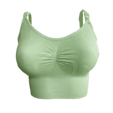 Sutiã Top Amamentação Gestante Bojo Confortável Maternidade Sem Fecho Nas Costas - Bege - Visão 8