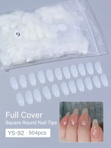 504 stks/zak Nieuw Ontwerp Druk Op Nagels Verlenging Dunne Vouw Naadloze Waterdruppel Nagels Verlenging Nep Nagels