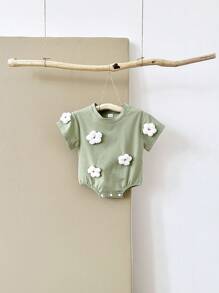 Dünner Bodysuit für Baby-Mädchen mit Cartoon-Muster und Kurzarm, für den Sommer