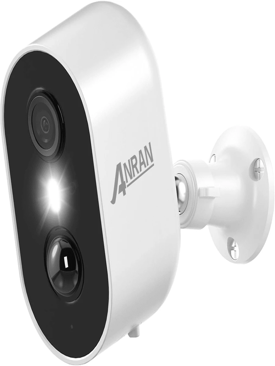 ANRAN Security Cameras Wireless Outdoor, 1080P AI Motion Detection & Color Night Vision Home Security Cameras, Two-Way Talk, Spotlight Siren Alarm, Work With Alexa, Rechargeable Battery Powered, IP65 - 白色 - 查看 1