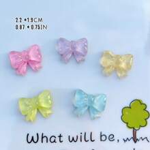 10pcs Mixed Bow Series DIY Scrapbooking Wedding Decorative Stickers, Buttons, Earrings, Hair Accessories, Jewelry Findings Craft Supplies - Multicolor - View 5