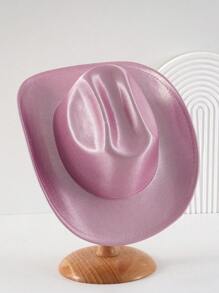 1pc Unisex Shiny Solid Color Cowboy Hat, Luxury Sparkly Bling Cowgirl Hat, Novelty Punk Style Wide-Brimmed Hat For Bridesmaids, Brides Or Gifts In 2024 Wedding Essentials, Girlcore, Silver Charm, BR Tropical Fashion Spring Summer Bright Colors, New Retro Outdoorsy Style Suitable For Boho Vacay, Parties, Western-Themed Activities, Gatherings, Engagements, Cosplay, Graduations, Costume Balls, Festivals, Weddings, Birthday Celebrations, Music Festivals, Coming-Of-Age Ceremonies. Halloween