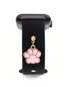 1pc Metal Cat & Dog Paw Watch Band Decoration Charm -Compatible With Apple Watch Band Accessories Compatible With Apple Watch Silicone Strap Series Decor Ring Nails