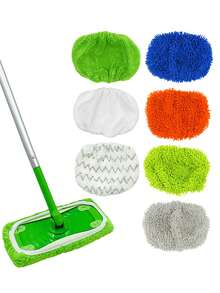 Mop Pads, Multi-Size Super Microfiber Flat Mop Replacement Pads, Dry & Wet Dual-Use Mop Accessories - Stripe - View 6