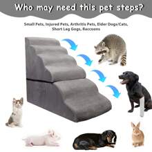 Foam Pet Stairs For High Beds 30"H Bedside, Pet Ramps/Pet Ladder/Dog Steps For High Beds 30"-36" Tall For Small Dogs Injured, Doggie, Old Cats, Kitty
