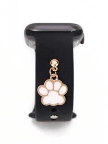 1pc Metal Cat & Dog Paw Watch Band Decoration Charm -Compatible With Apple Watch Band Accessories Compatible With Apple Watch Silicone Strap Series Decor Ring Nails