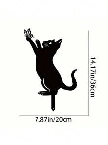1 szt. Urocza sylwetka kota - trwała stal, dekoracyjna statua na zewnątrz dla miłośników zwierząt domowych - idealna do ogrodu, trawnika