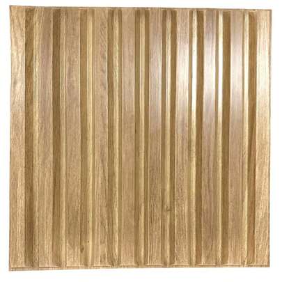 PANEL DECORATIVO 3D PVC TIPO LAMBRIN 50X50 CM 10 PIEZAS - 2.5M2 COLOR MADERA