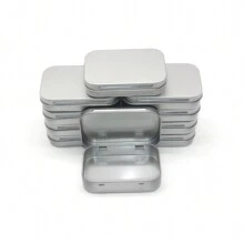 10 Pack Silver Tin Box Containers 3.66*2.32*0.95 Inch Metal Tins Storage Box With Hinge Lids, For Home Storage, Outdoor Active Storage Containers, Home Organizer Small Tins, - Silver - View 8