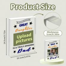 Customized Photo Acrylic Plaque, With A Magical Dad Behind Each Great Daughter Printed Photo Personalized Gift Acrylic Block - Personalized Gift, Souvenir Gift, Customized Gift, Father's Day Gift For Dad Decoration Logo, Desktop Decoration Gifts Birthday Graduation