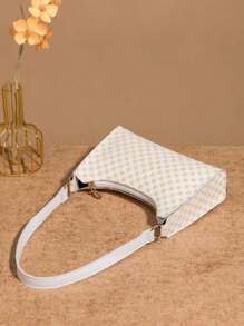 Bolsa Feminina Baguete de Ombro Ziper