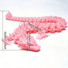 1入組3D列印發光玫瑰/水晶龍活動人偶，可動關節，動漫家飾，派對裝飾，有趣的龍年吉祥物禮物（30cm / 12英寸）