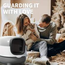 Extra Large Cat Litter Box, Fully Enclosed Anti-Splash Cat Toilet, Gray (22in*15in*15in) - Grey - View 3