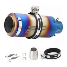 Tubo de escape de motocicleta, funcionamiento suave, rendimiento duradero, resistencia al impacto, tubo de escape de motocicleta de color degradado. 1x51mm con silenciador - Azul - Ver 3