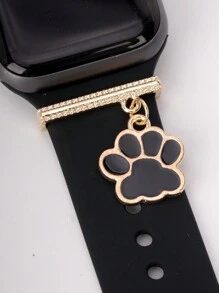 1pc Metal Cat & Dog Paw Watch Band Decoration Charm -Compatible With Apple Watch Band Accessories Compatible With Apple Watch Silicone Strap Series Decor Ring Nails