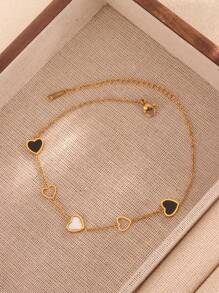 1 pieza Brazalete de acero inoxidable chapado en oro de 18K con colgante geométrico de moda, adecuado para uso diario o fiestas de mujeres, también ideal como regalo para el Día de la Madre - Amarillo Oro - Ver 3