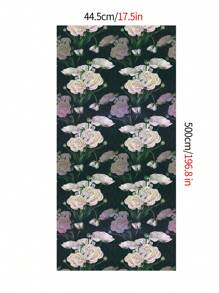 1 rollo 44,5cm Papel tapiz floral retro, despegar y pegar, adecuado para decoración de fiestas, dormitorios, gabinetes, etiquetas decorativas removibles