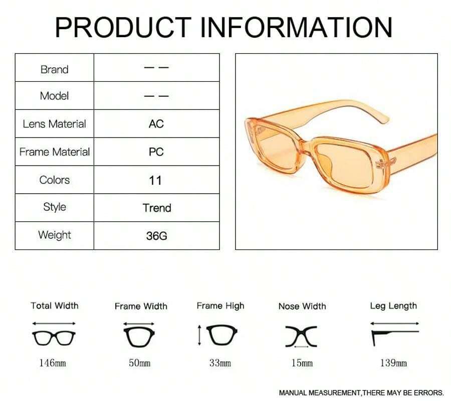 Vintage Black Square Fashion Glasses Woman Luxury Brand Small Rectangle