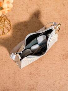 Bolsa Feminina Baguete de Ombro Ziper