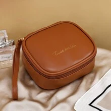 1 pièce Nouveau sac de maquillage de style crème, sac de rangement, sac cosmétique pour rouge à lèvres, portable et imperméable, petit et raffiné. Organisateur de voyage et de toilette. Accessoires avec fermeture éclair, cadeau essentiel.