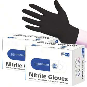 2/20/50/100pcs, Black Disposable Gloves, Latex And Powder Free, Waterproof Household Cleaning Gloves, Multifunctional Gloves Suitable For Food Processing And Preparation, Kitchen, Painting, Beauty Salon(No Box)