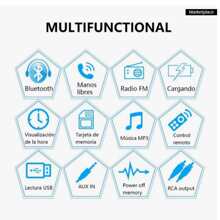 Auto Estereo Reproductor Mp3 1 Din Con Bluetooth - Negro - Ver 4