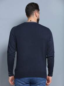 Men Sweaters - Màu xanh hải quân - Xem 3