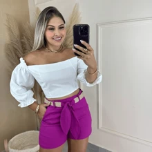 Women Shorts - Rose Red - View 1