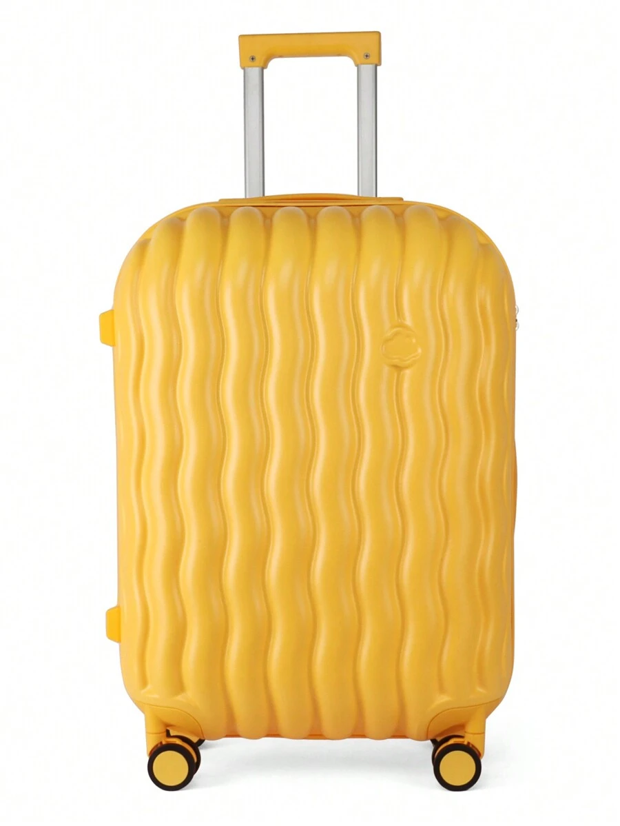 20/24/28" Inch Luggage Suitcase With 8 Spinner Wheels, PC Hardside Lightweight Suitcase With Cloud Design, Lockbox Bag For School School Accessories School Stuff - Yellow - View 1