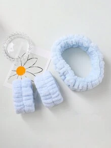 Kit de limpieza facial de 3 piezas que incluye 1 cinta para la cabeza y 2 muñequeras para la limpieza facial - Multicolor - Ver 13