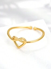 1pc Fashionable Simple Infinite Heart Rings For Women Stainless Steel Ring Wedding Jewelry Couple Birthday Gift Valentines