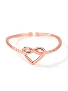 1pc Fashionable Simple Infinite Heart Rings For Women Stainless Steel Ring Wedding Jewelry Couple Birthday Gift Valentines
