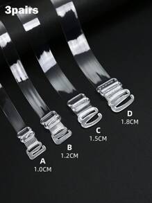 3pairs Clear Bra Strap Invisible & Traceless Spaghetti Strap For Bra, Lingerie, Off Shoulder Straps