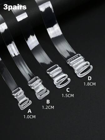 3 paires de bretelles invisibles et sans trace transparentes de spaghetti pour soutien-gorge, lingerie, épaules dénudées