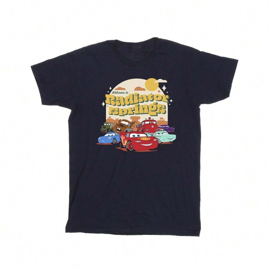 Disney Boys Cars Radiator Springs Group T-Shirt (Navy Blue) - Navy Blue - View 1