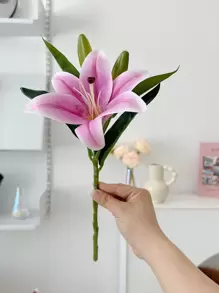 1/3/5pcs Lily Decoration Fake Flowers Living Room Tabletop Decoration Artificial Flowers, Valentine Day, Gift Gifts Birthday Graduation Home Decor Back To School Room Decor School Supplies