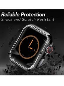 4pcs Apple Watch Case For Women, Casual Fashion Party, Sparkling Inlaid Rhinestone, Anti-Drop, Shockproof, Scratch-Resistant, Sensitive Touch, Simple And Convenient, Pc Watch Protection Case Compatible With Apple Watch 38/40/41/42/44/45/49/42(Series10)/46Mm, Compatible With Apple Watch Series Ultra/10/9/8/7/6/5/4/3 Watch Protection Case, Multiple Colors To Meet Matching Needs