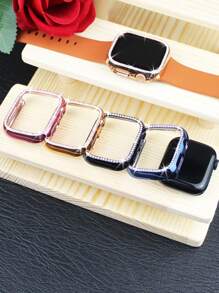 4pcs Apple Watch Case For Women, Casual Fashion Party, Sparkling Inlaid Rhinestone, Anti-Drop, Shockproof, Scratch-Resistant, Sensitive Touch, Simple And Convenient, Pc Watch Protection Case Compatible With Apple Watch 38/40/41/42/44/45/49/42(Series10)/46Mm, Compatible With Apple Watch Series Ultra/10/9/8/7/6/5/4/3 Watch Protection Case, Multiple Colors To Meet Matching Needs