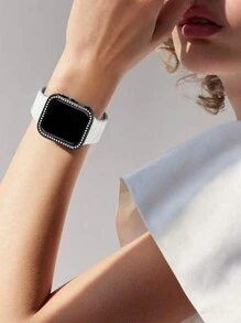 4pcs Apple Watch Case For Women, Casual Fashion Party, Sparkling Inlaid Rhinestone, Anti-Drop, Shockproof, Scratch-Resistant, Sensitive Touch, Simple And Convenient, Pc Watch Protection Case Compatible With Apple Watch 38/40/41/42/44/45/49/42(Series10)/46Mm, Compatible With Apple Watch Series Ultra/10/9/8/7/6/5/4/3 Watch Protection Case, Multiple Colors To Meet Matching Needs