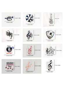 50 Music Stickers, 50 Q12-Note Stickers, Holographic Model Holographic Laser Laptop Decoration Vinyl Vinyl Note Stickers - Multicolor - View 7