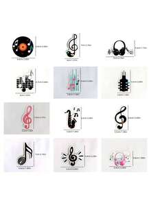 50 Music Stickers, 50 Q12-Note Stickers, Holographic Model Holographic Laser Laptop Decoration Vinyl Vinyl Note Stickers - Multicolor - View 4