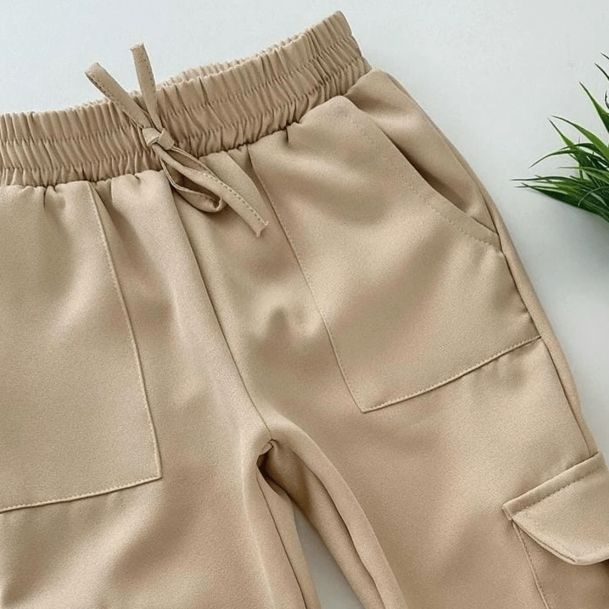 Calça cargo infantil Feminina - Bege - Visão 1