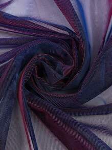 1pc Iridescent Crystal Organza Dress, Stage Performance Costume, Soft Laser Net Fabric - Blue Gold - View 5