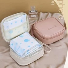 1 pièce Nouveau sac de maquillage de style crème, sac de rangement, sac cosmétique pour rouge à lèvres, portable et imperméable, petit et raffiné. Organisateur de voyage et de toilette. Accessoires avec fermeture éclair, cadeau essentiel.