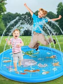 1入兒童戶外100cm噴水墊，親子互動戶外草坪遊戲噴水墊，作為兒童最好的戶外玩具，為男孩和女孩們準備一個有趣的戶外生日禮物